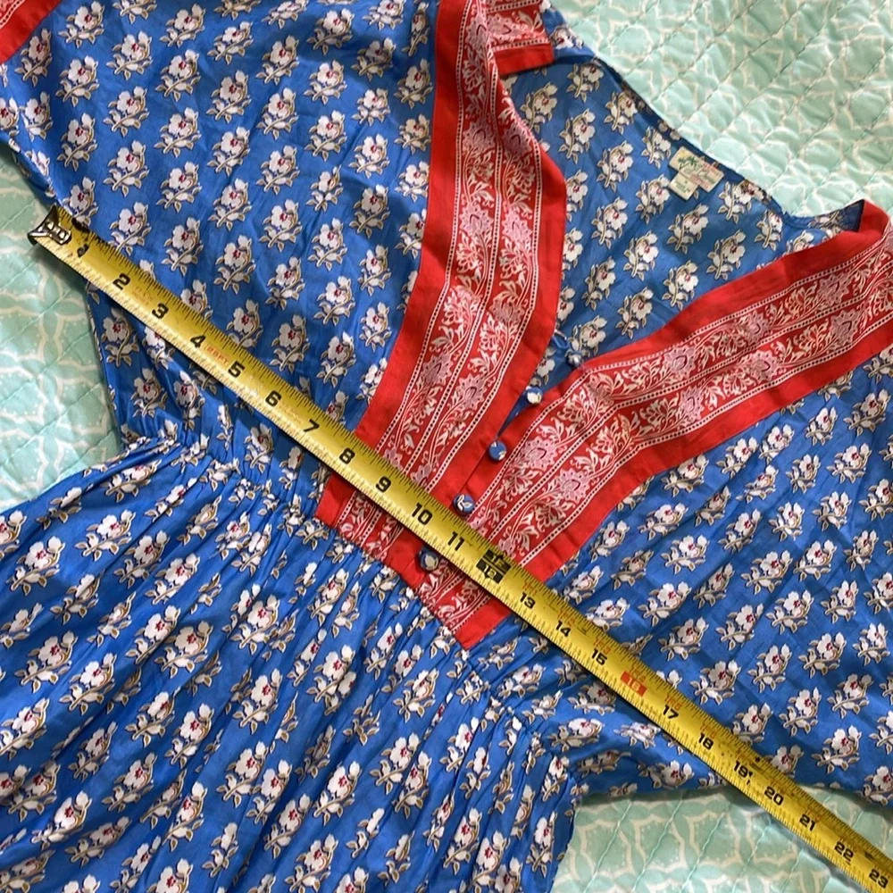 bandanna, print block print kimono sleeve  dress